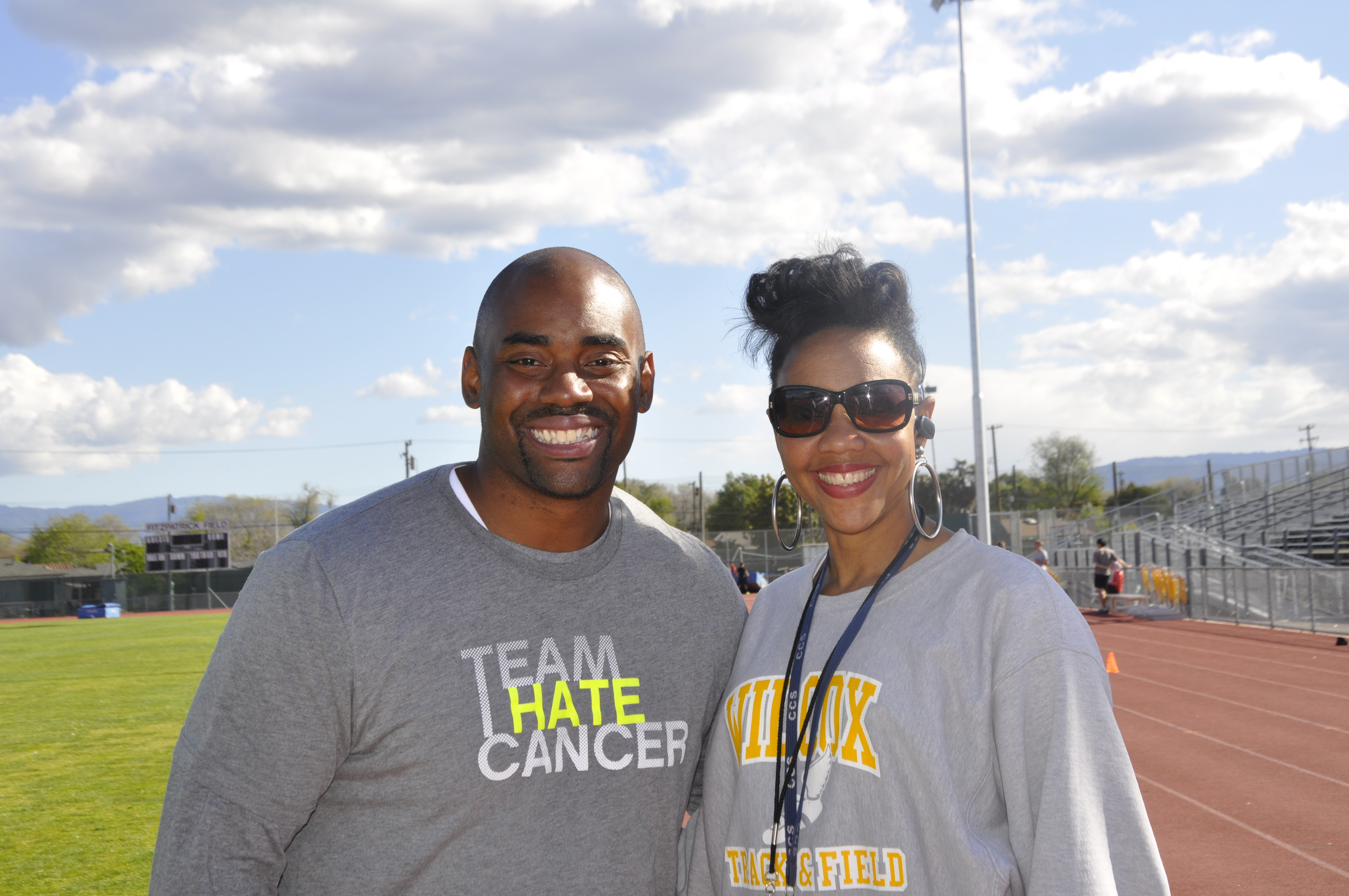 Cancer-stricken Wilcox track coach has former NFL player in her corner