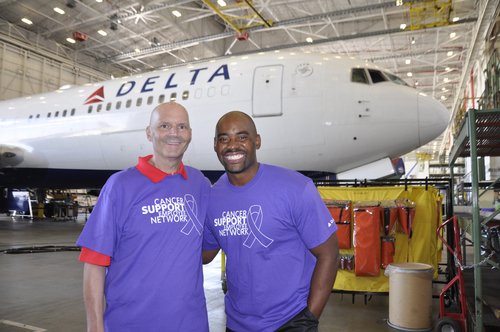 Delta Airlines TechOps empolyee, cancer survivor honored with a visit from former NFL Player