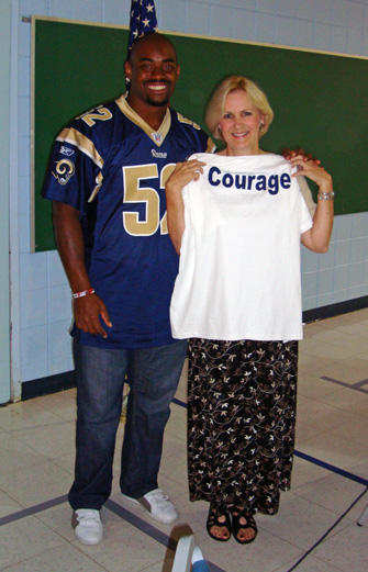 Chris Draft Joins Surprise Assembly to Honor the Missouri American Star of Teaching