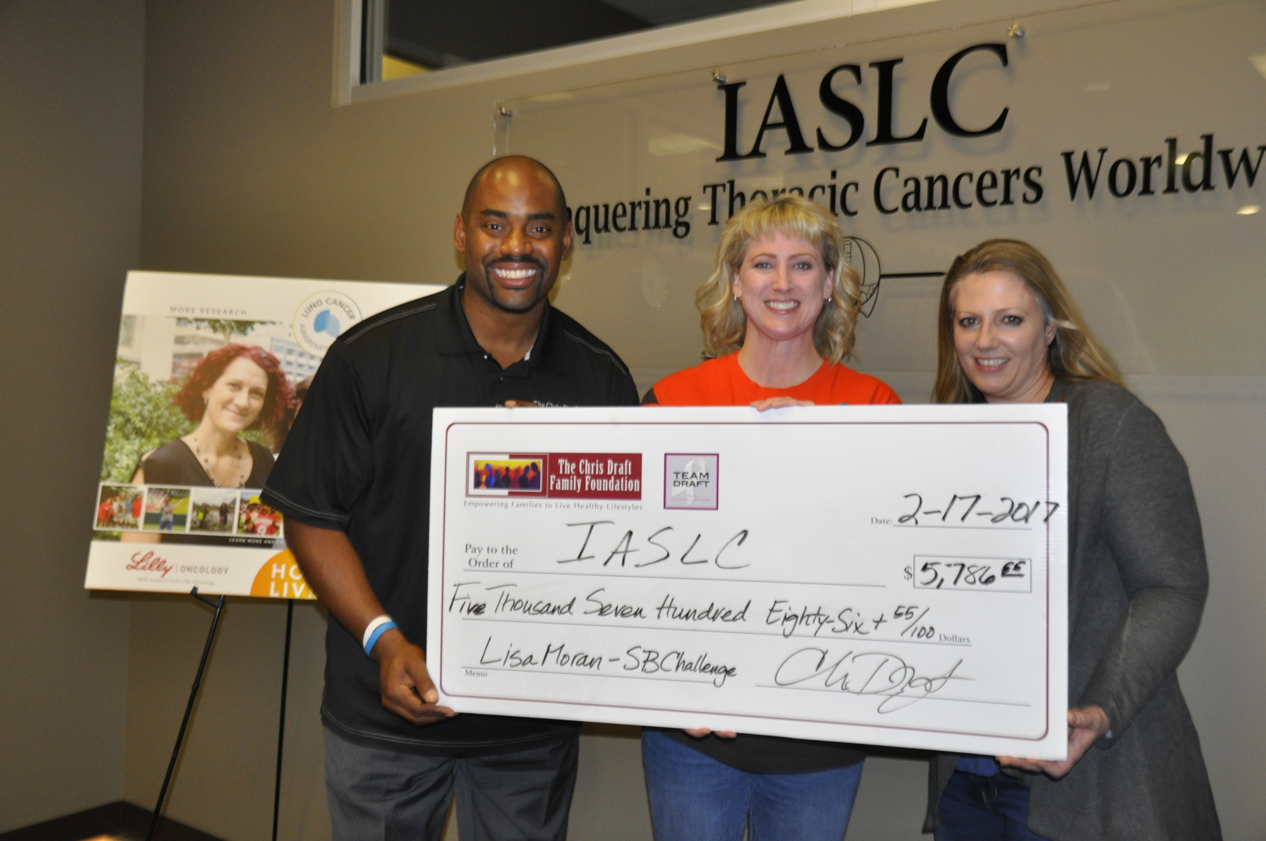 Lisa Moran - 2017 Super Bowl Challenge Check Presentation - IASLC 