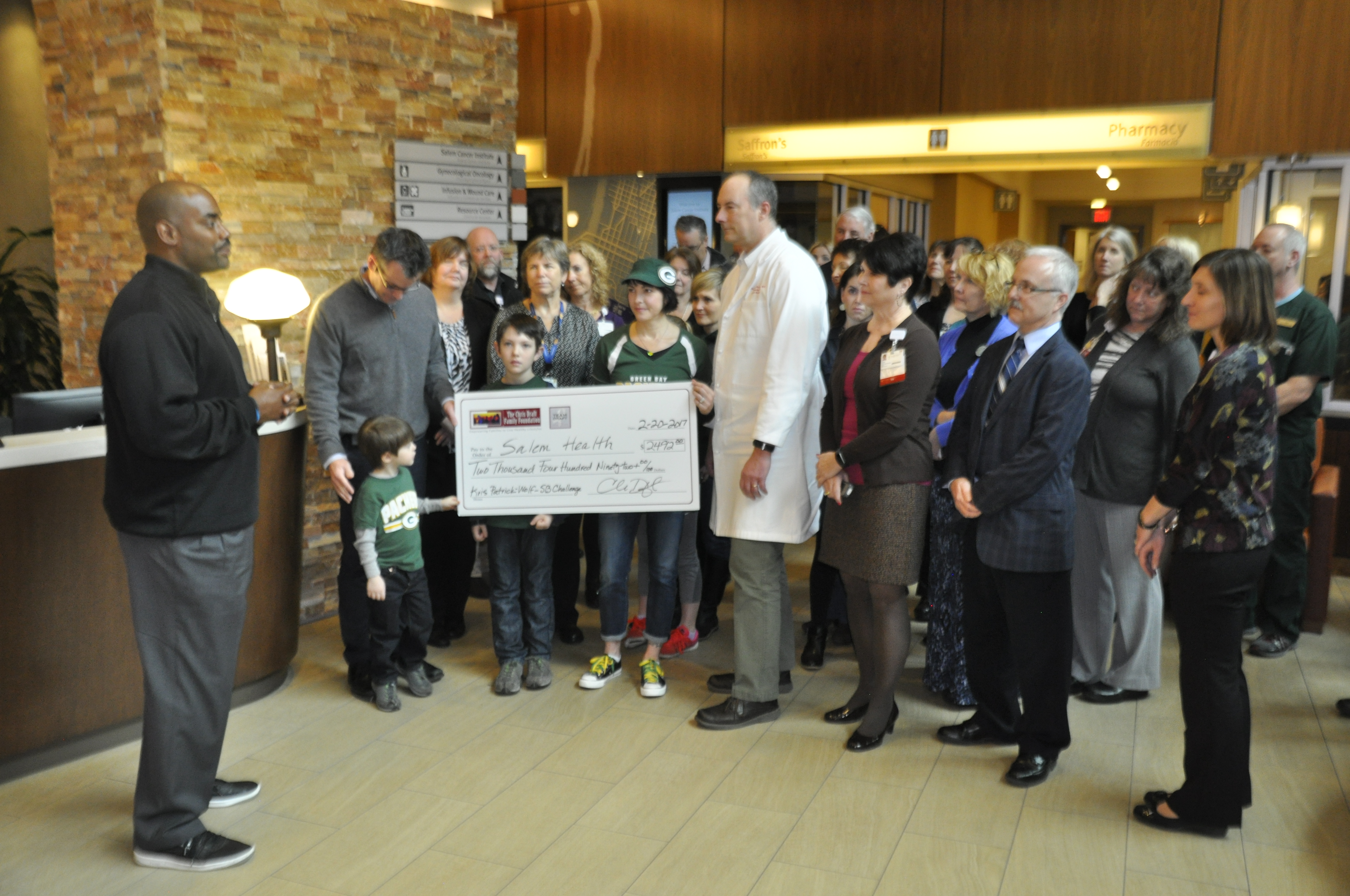 Kim Patrick-Wolf - 2017 Super Bowl Challenge Check Presentation - Salem Health 