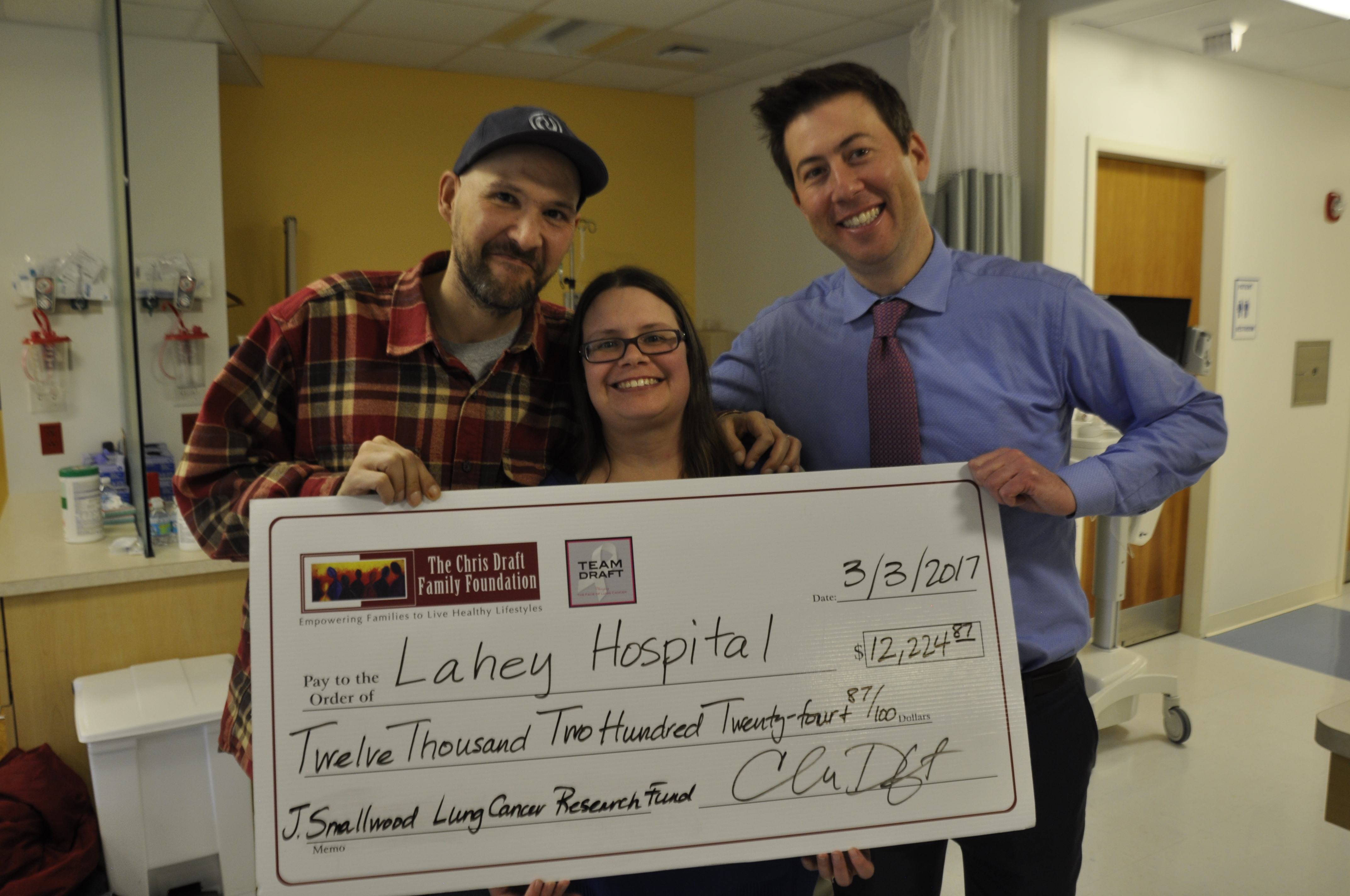 Jeremy Smallwood - 2017 Super Bowl Challenge Check Presentation - Lahey Hospital 