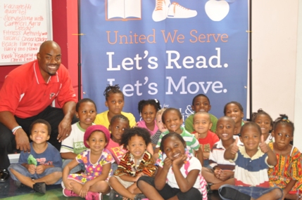 Chris Draft Family Foundation along with First Book and also, United We Serve: Lets Read. Lets Move hosted an event at the Atlantas Childrens Museum.